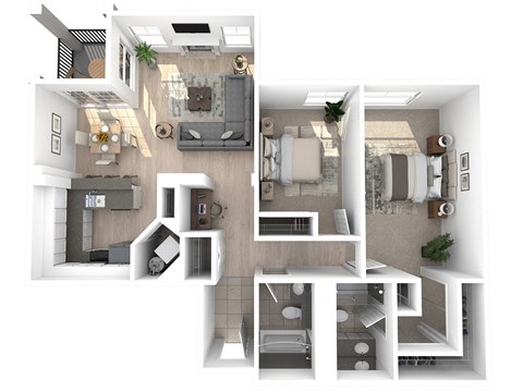 Villaggio on Yarrow Bay Apartments Portofino Renovated Floor Plan
